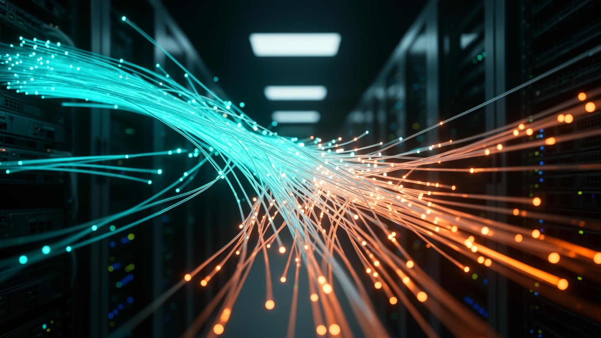 Fibres optiques illuminées dans une infrastructure télécom